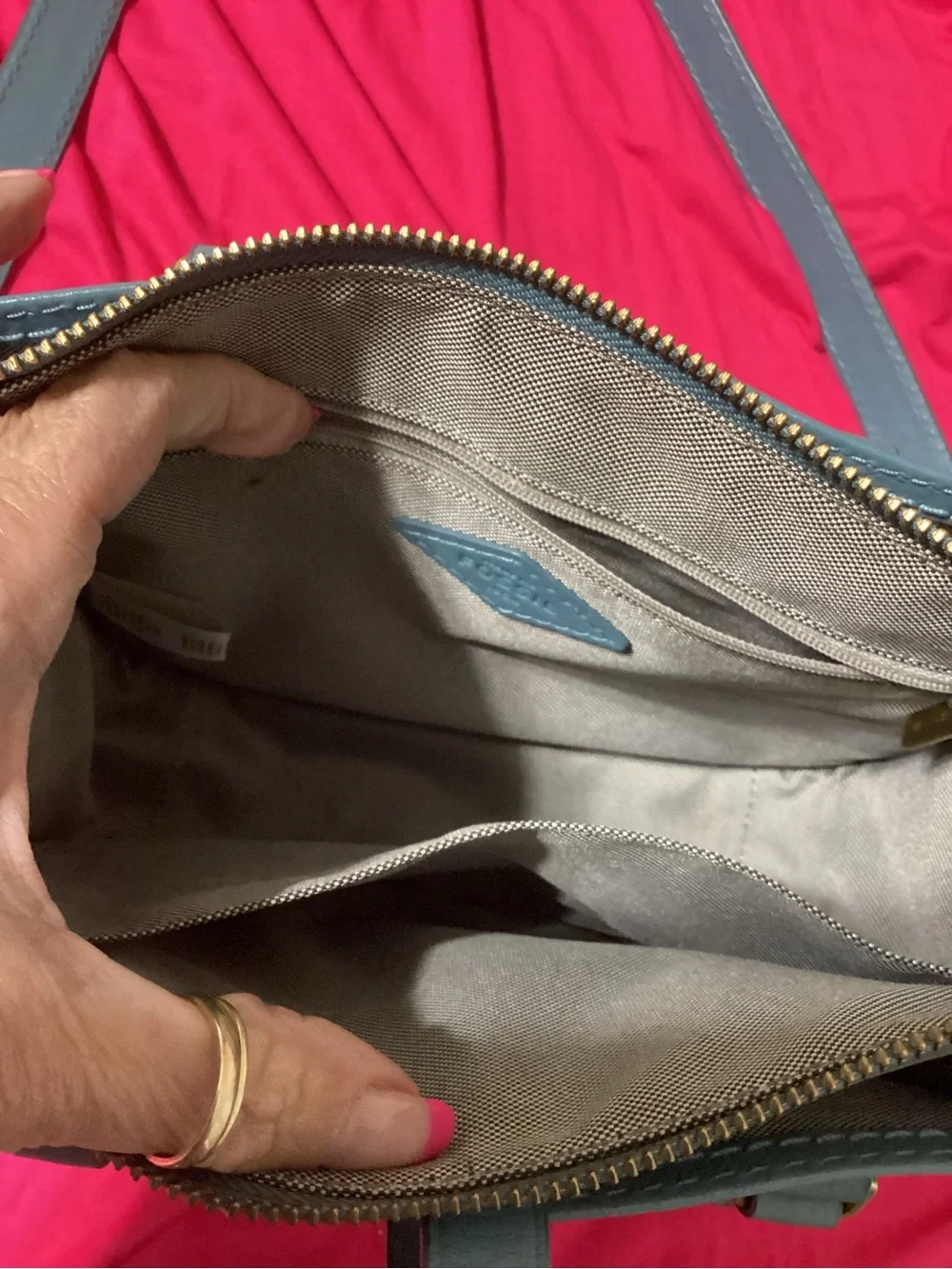 FOSSIL Classic Women's Satchel Handbag - Blue